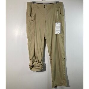 Womens ExOfficio Nomad Relaxed Fit‎ Mid Rise Nylon Pants 8 Tan NWT